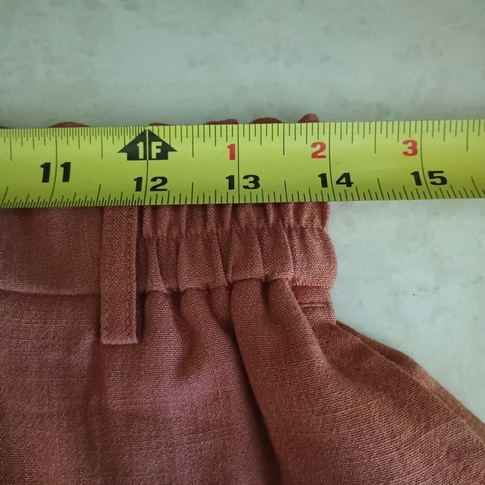 Halara Women’s Sz S Flowy Trousers Rust/Brown  Elastic High Waist Cuffs New NWT